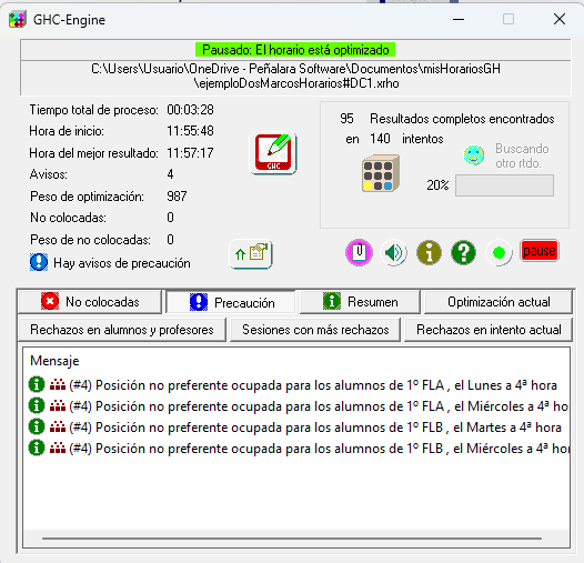 Motor de horarios